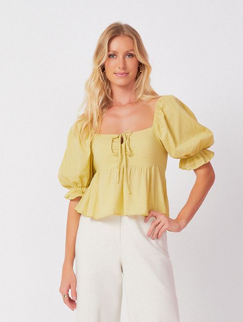 Blusa Decote Poa Cotton - Verde Pisctahe