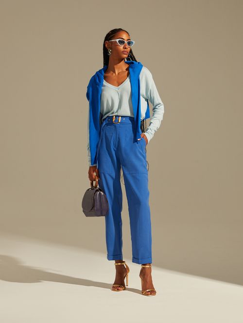 Calça Alfaiataria Winter Chic - Azul