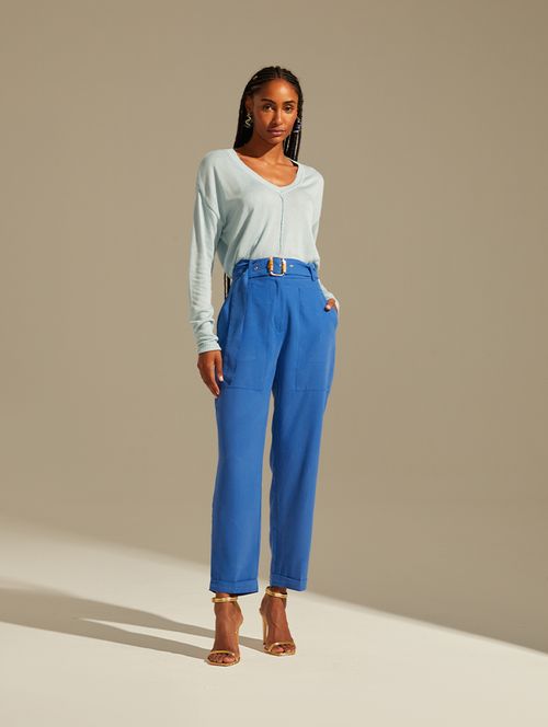 Calça Alfaiataria Winter Chic - Azul