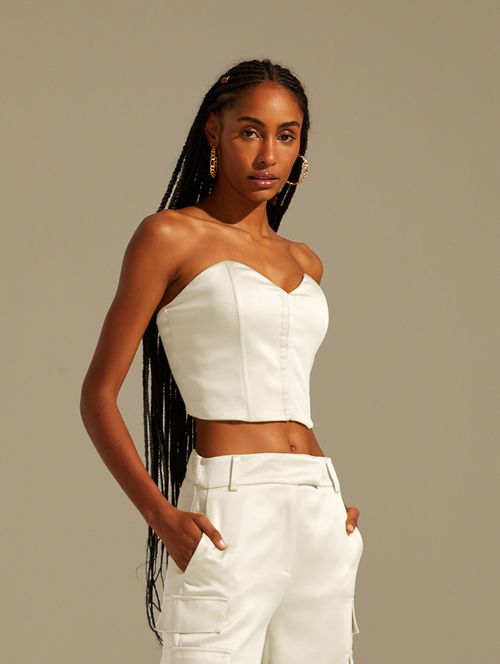 Corselet Cetim - Off-White
