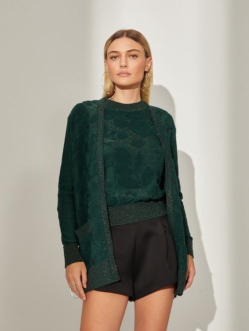 Casaco Jacquard Luxo - Verde