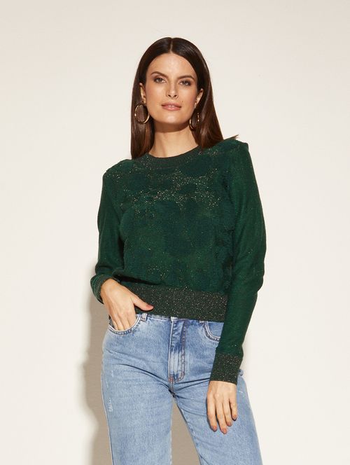 Blusa Jacquard Luxo - Verde