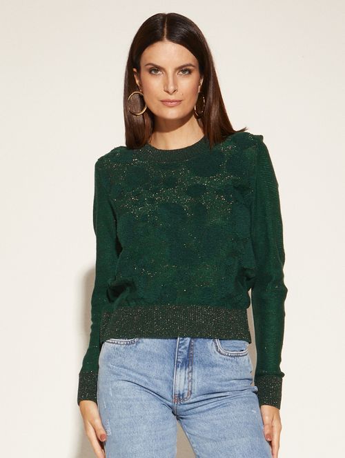 Blusa Jacquard Luxo - Verde