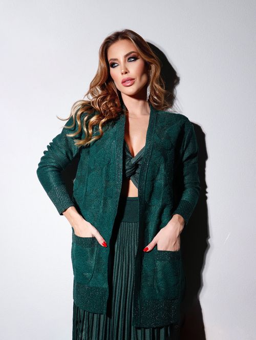Casaco Jacquard Luxo - Verde