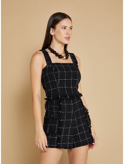 Short Tweed Xadrez - Mini