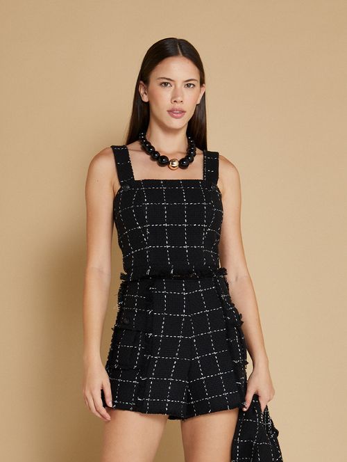 Short Tweed Xadrez - Mini