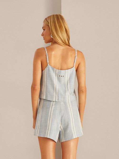 Cropped Stripe Metallic