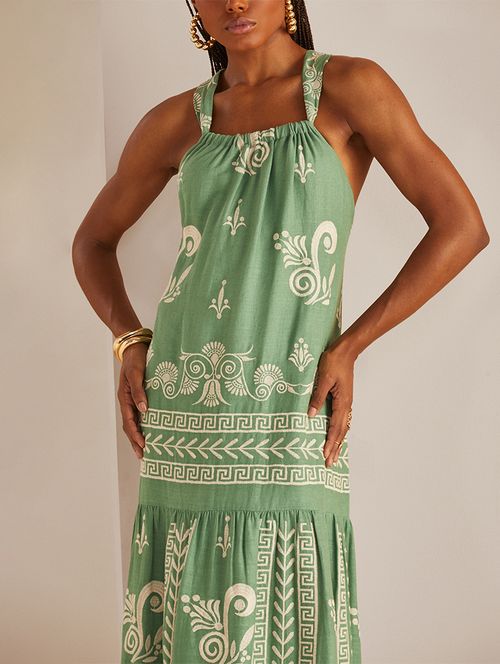 Vestido Linho Bordado