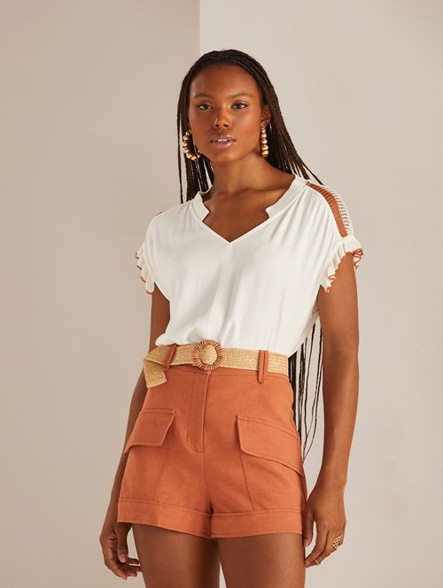 Short Cinto Natural - Terra
