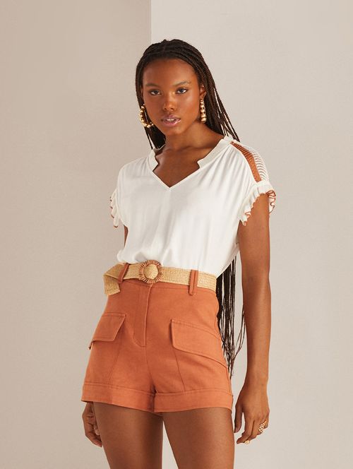 Short Cinto Natural - Terra