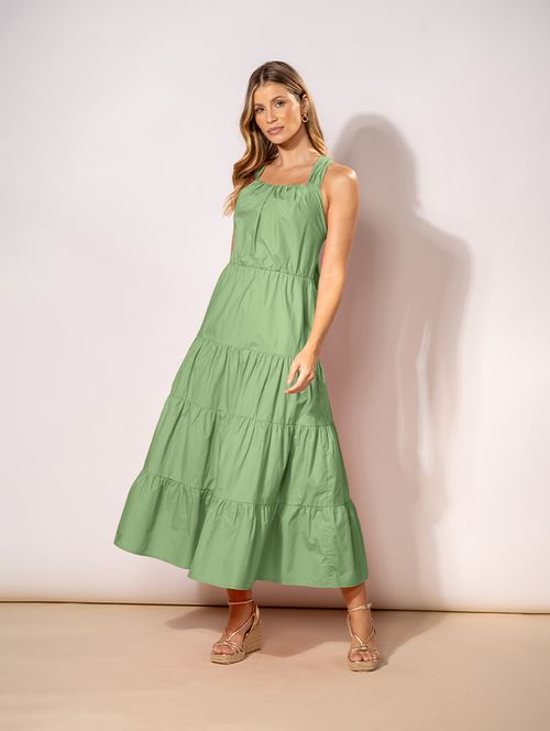 Vestido Paper Recortes - Verde Alga