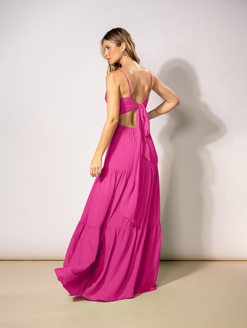 Vestido Longo Summer Party - Fúcsia