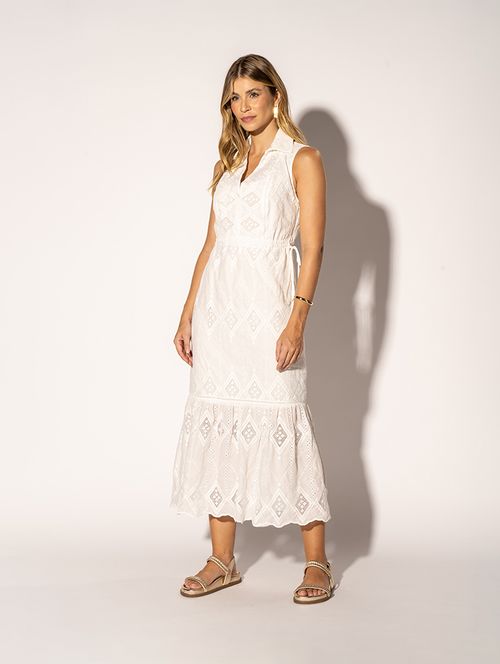 Vestido Geometric Bordado