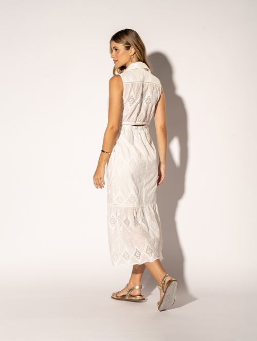 Vestido Geometric Bordado