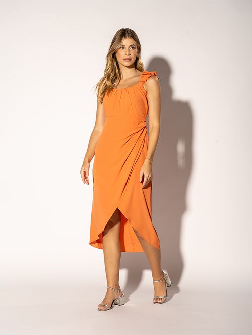 Vestido Drape - Pitanga
