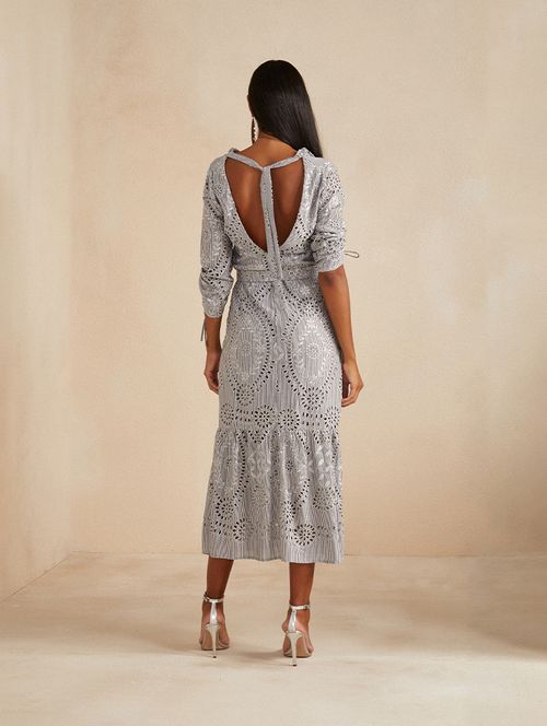 Chemisier Gray Stripe Luxo