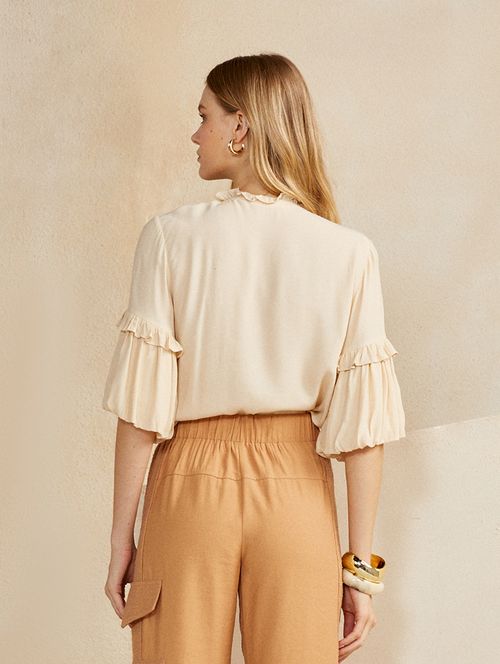 Blusa Básica Chic - Areia