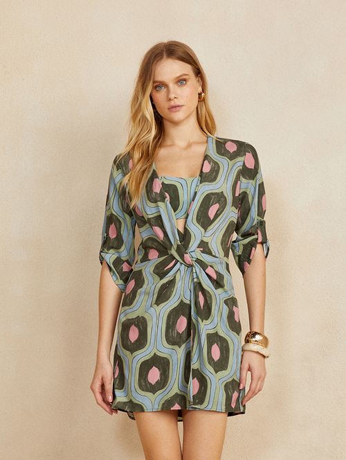 Chemisier com Top Print Abstract Colors