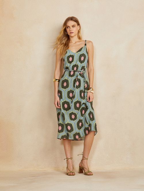 Vestido Print Abstract Colors