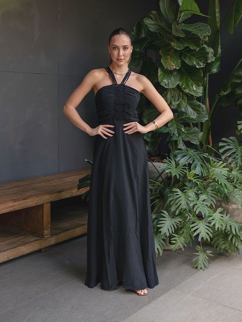 Vestido Special Macramê - Preto