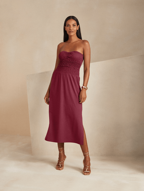 Vestido Detalhes Lastex Lux - Magenta
