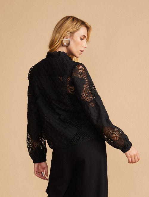 Camisa Algodão Bordado Black