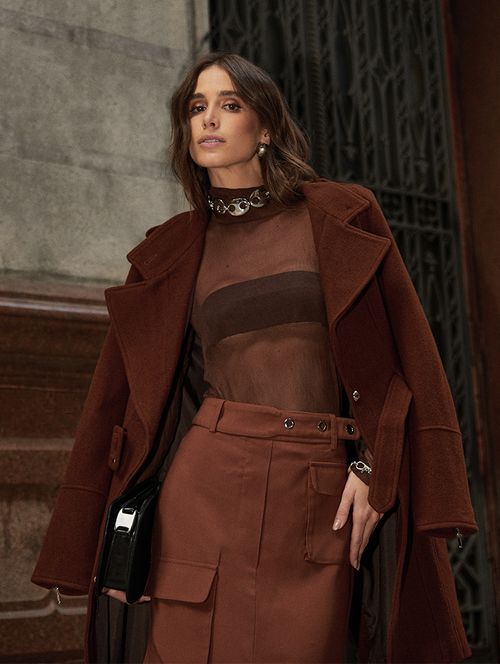 Trench Coat Lã Colors - Café