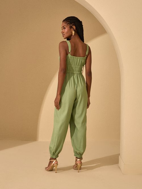Macacão Linho Basic - Verde