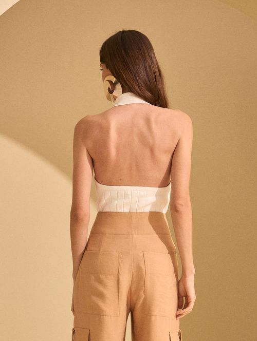 Blusa Tricot Frente Única - Off-White