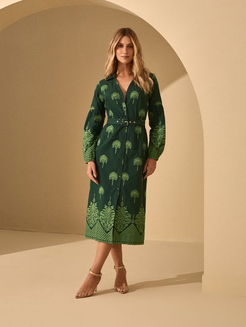 Chemisier Bordado Exclusive Green