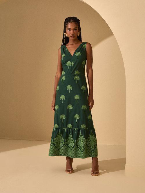 Chemisier Bordado Exclusive Green com Faixa