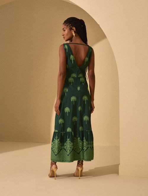 Chemisier Bordado Exclusive Green com Faixa