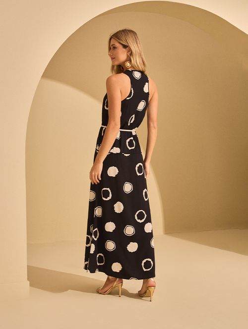 Vestido Recorte Print Max Poa