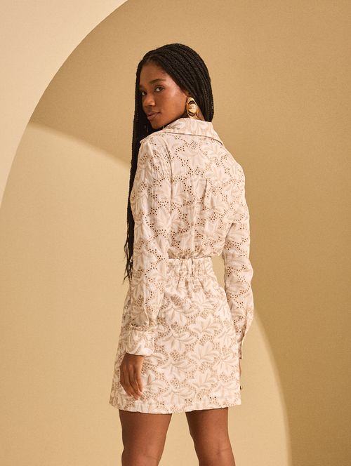 Vestido Mini Bordado Flores