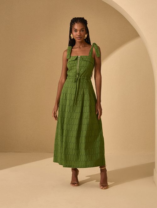 Vestido Summer Bordado Green