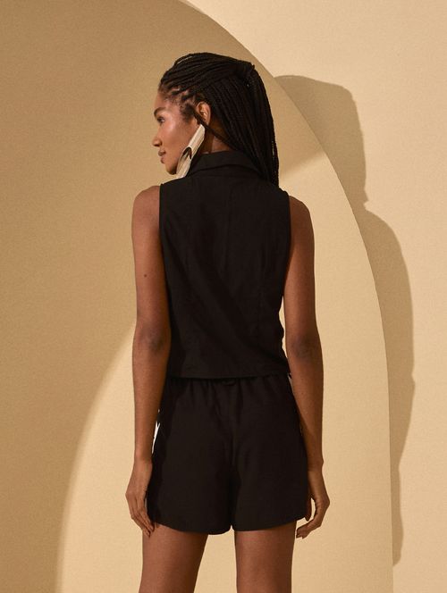 Blusa Amarração Voil - Preto