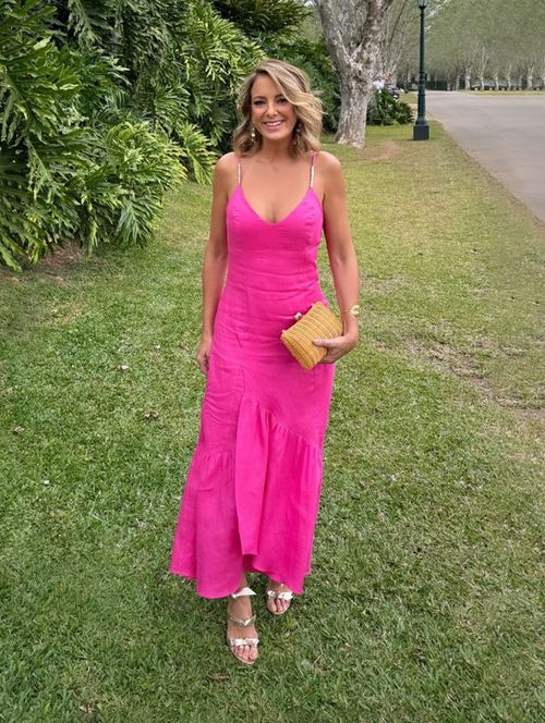 Vestido 100% Linho Summer - Fúcsia