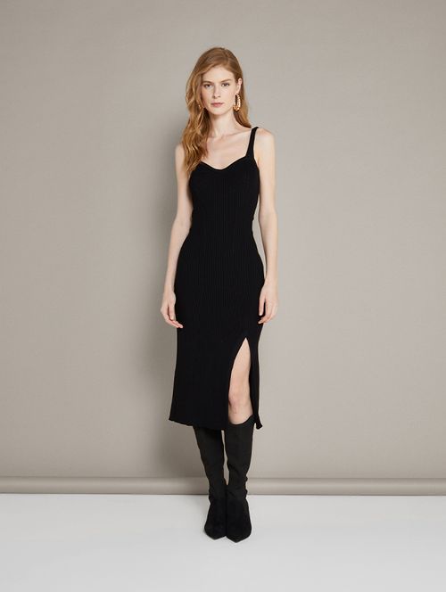 Vestido Tricot Versátil - Preto