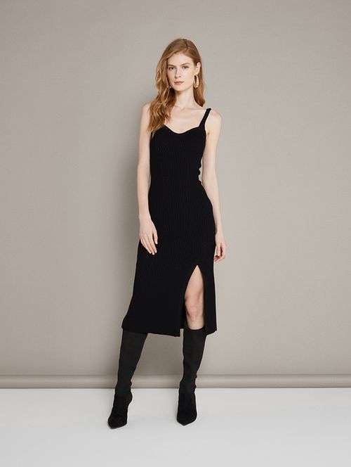 Vestido Tricot Versátil - Preto