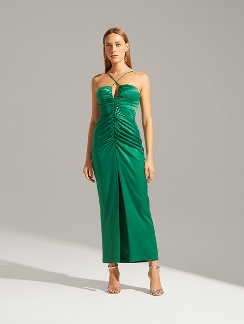 Vestido Cetim Luxo - Verde