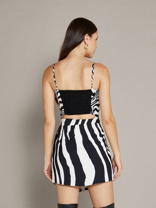 Top Cetim Print Savana
