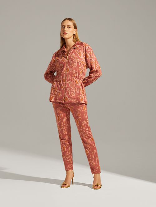 Conjunto Jacquard Animal Luxo - Rose / Cobre