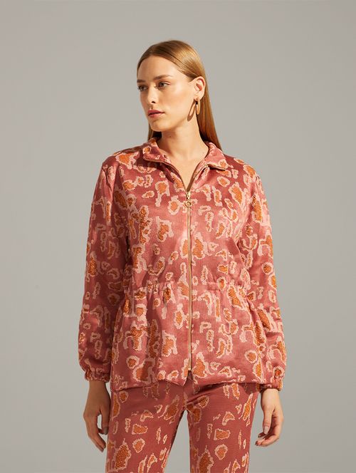 Conjunto Jacquard Animal Luxo - Rose / Cobre