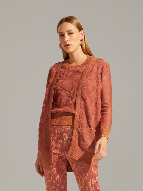 Casaco Jacquard Luxo - Rose