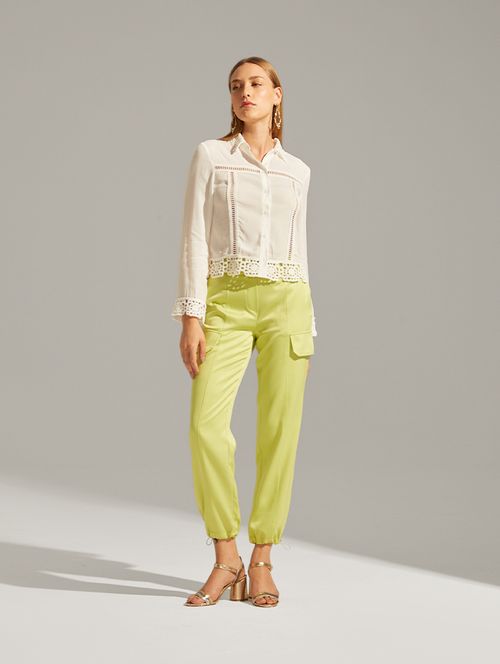 Calça Cetim Bolsos - Lima