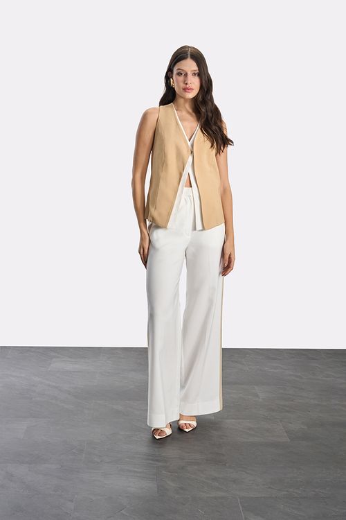 Conjunto Alfaiataria New - Caqui/Off White