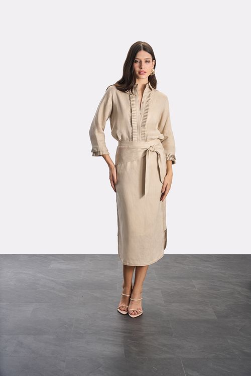 Conjunto 100% Linen Camisa - Natural