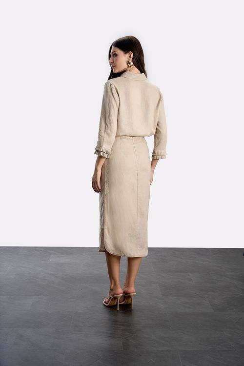 Conjunto 100% Linen Camisa - Natural