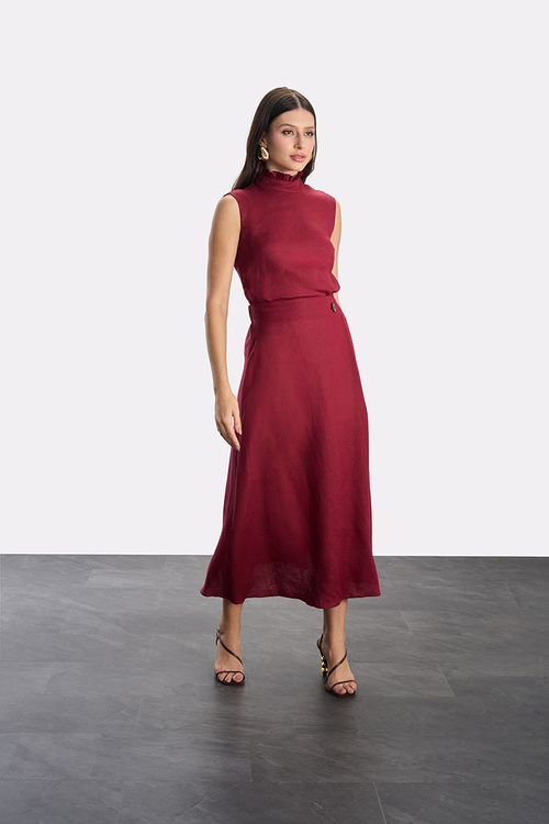 Conjunto 100% Linen - Ameixa