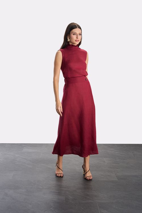 Conjunto 100% Linen - Ameixa